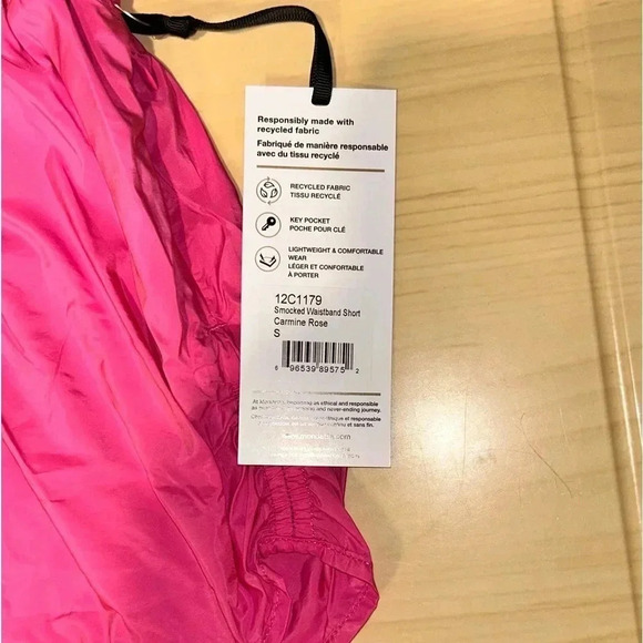 MONDETTA STUDIO Smocked Waist Shorts. Carmine Pink. Size XS.NWTS! - Picture 7 of 8